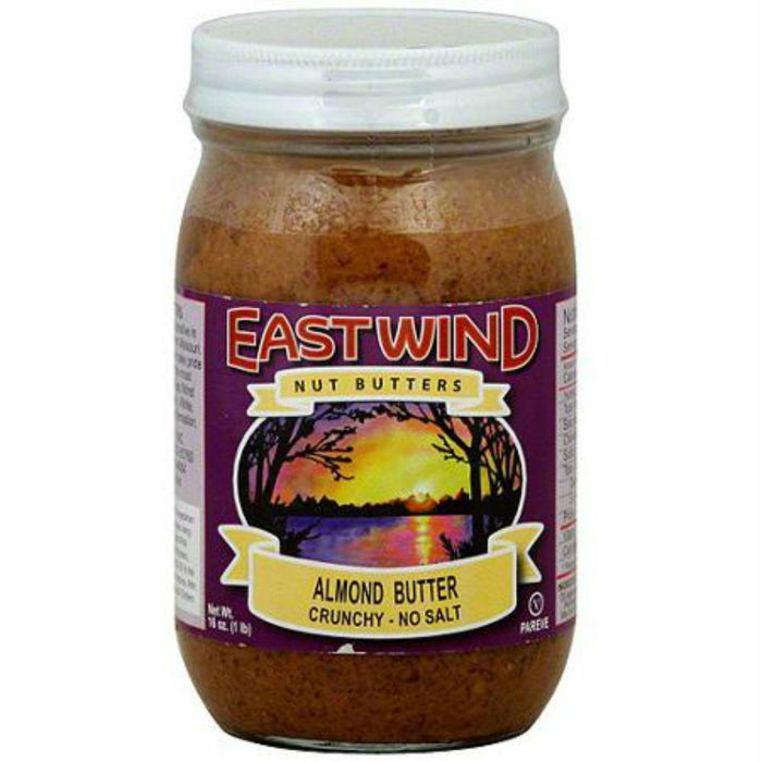 East Wind: Nut Butters Crunchy No Salt Almond Butter, 16 Oz