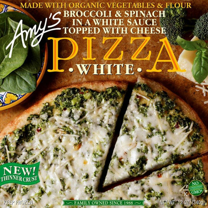 Amys: Broccoli & Spinach White Pizza, 12 Oz