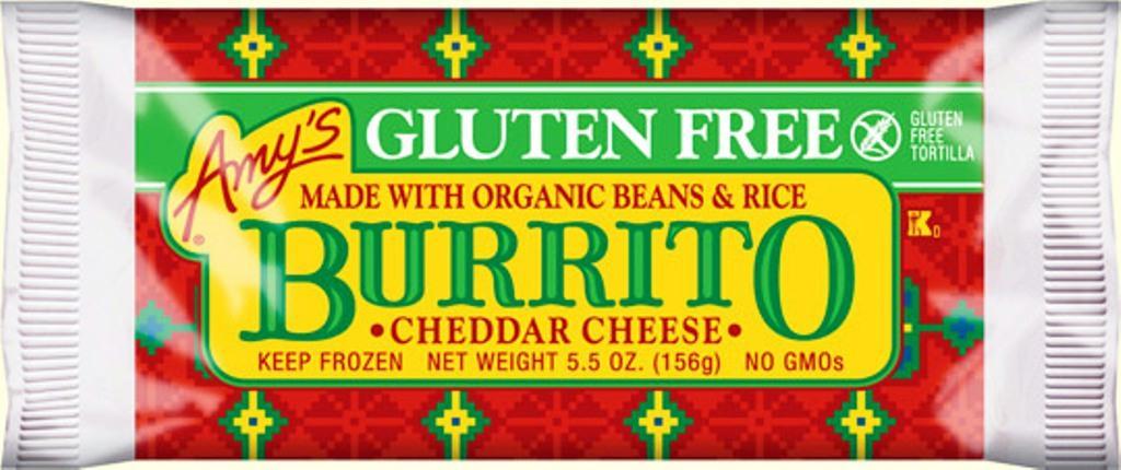 Amys: Beans & Rice Cheddar Cheese Gluten Free Burrito, 5.5 Oz