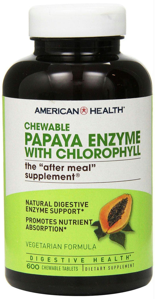 American Health: Papaya Enzyme With Chlorophyll Chewable, 600 Tablets