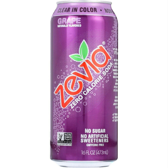 Zevia: All Natural Zero Calorie Soda Grape, 16 Oz