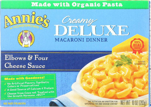 Annie's Homegrown: Creamy Deluxe Elbows And Four Cheese Sauce, 10 Oz