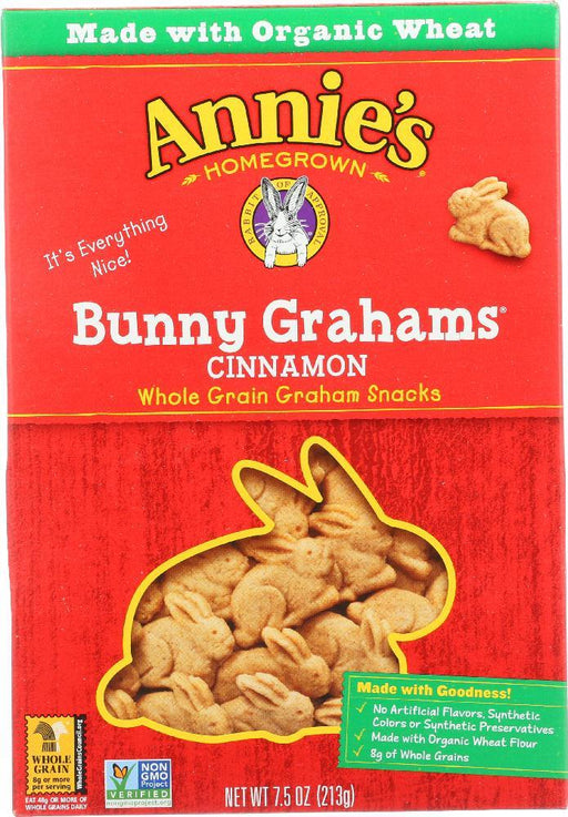 Annie's Homegrown: Bunny Grahams Cinnamon, 7.5 Oz