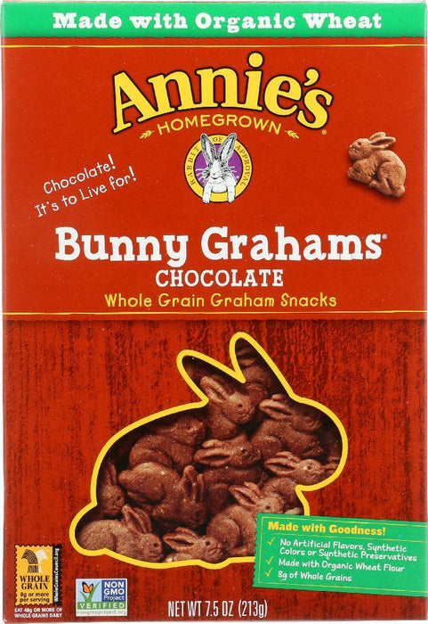 Annie's Homegrown: Bunny Grahams Chocolate, 7.5 Oz