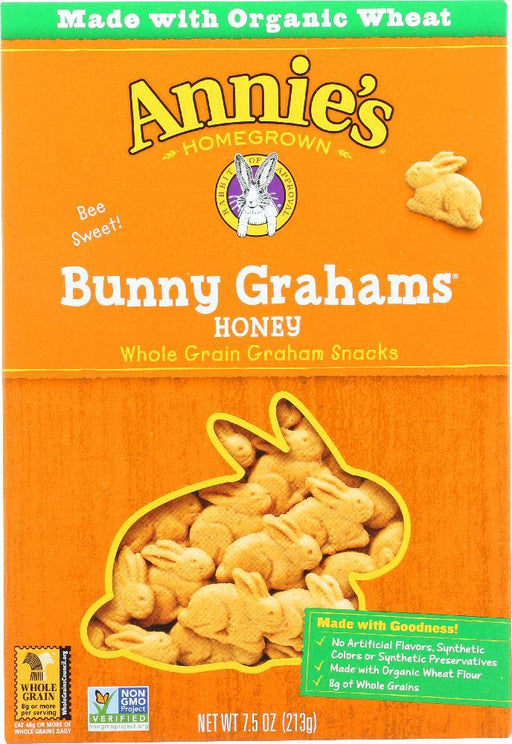 Annie's Homegrown: Bunny Grahams Honey Whole Grain Snacks, 7.5 Oz