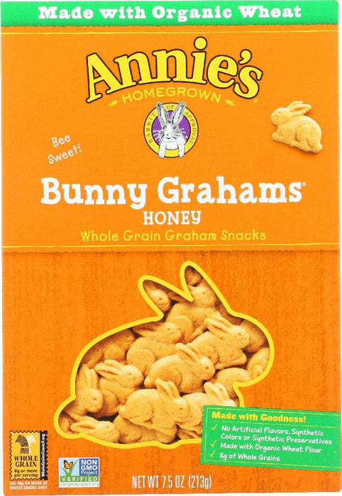 Annie's Homegrown: Bunny Grahams Honey Whole Grain Snacks, 7.5 Oz