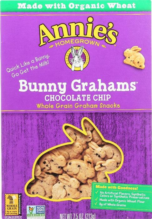 Annie's Homegrown: Bunny Grahams Chocolate Chip, 7.5 Oz