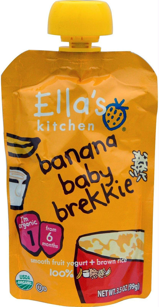 Ella's Kitchen: Organic Fruit Smoothie Banana Baby Brekkie Stage 1, 3.5 Oz