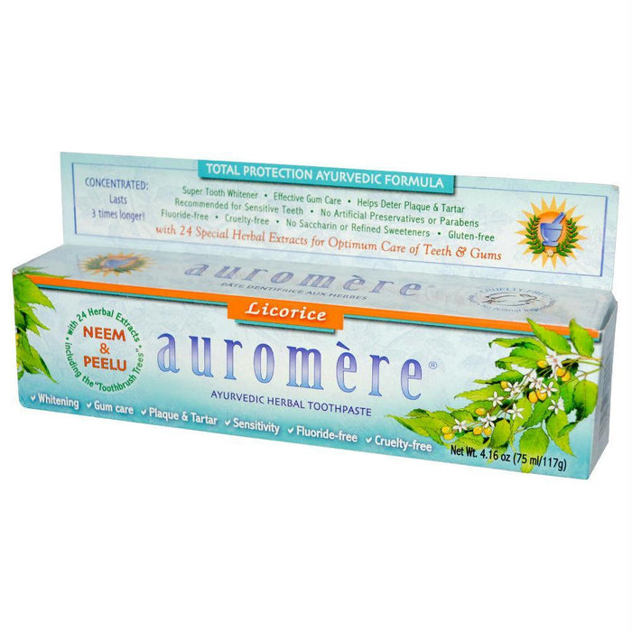 Auromere: Ayurvedic Herbal Toothpaste Licorice, 4.16 Oz