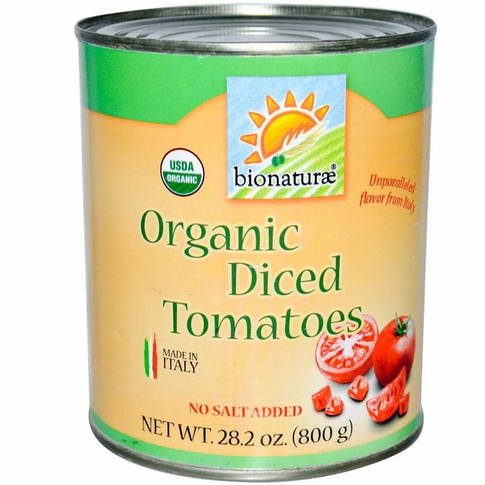 Bionaturae: Organic Diced Tomatoes No Salt Added, 28.2 Oz