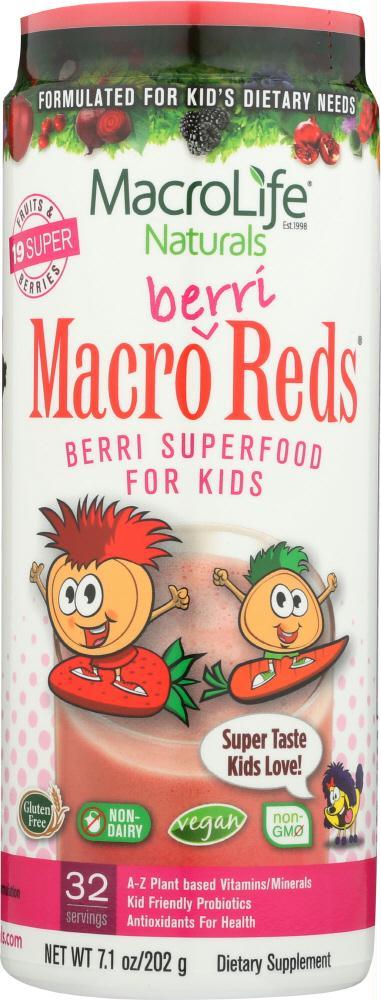 Macrolife Naturals: Berri Macro Reds Jr. 32-day Canister, 7 Oz