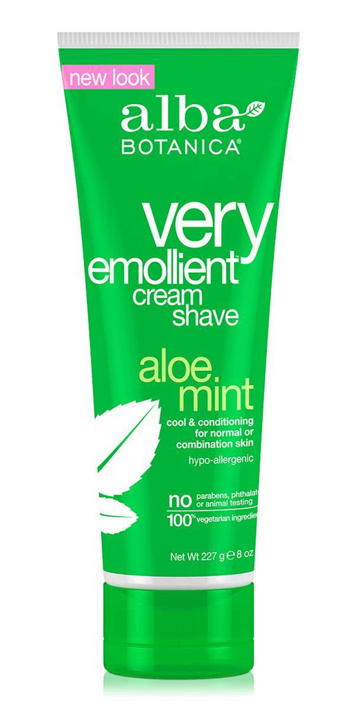 Alba Botanica: Very Emollient Cream Shave Aloe Mint, 8 Oz