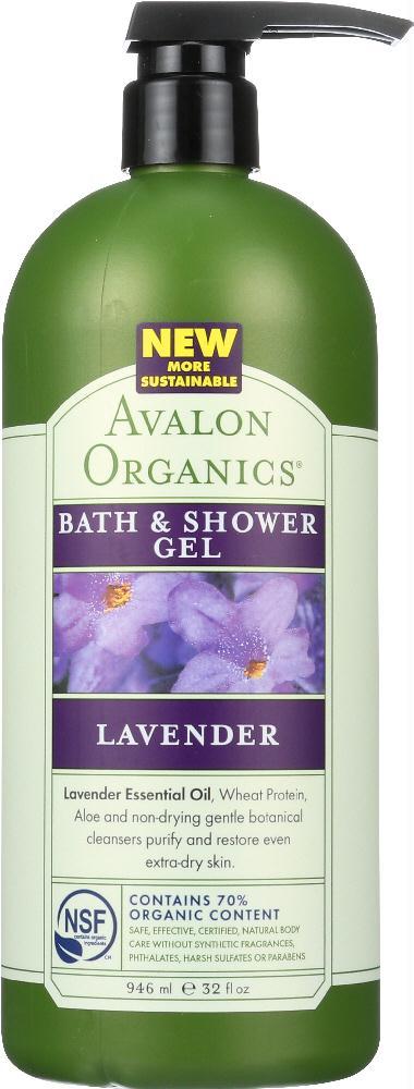 Avalon Organics: Bath & Shower Gel Lavender, 32 Oz