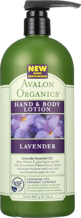 Avalon Organics: Hand & Body Lotion Lavender, 32 Oz