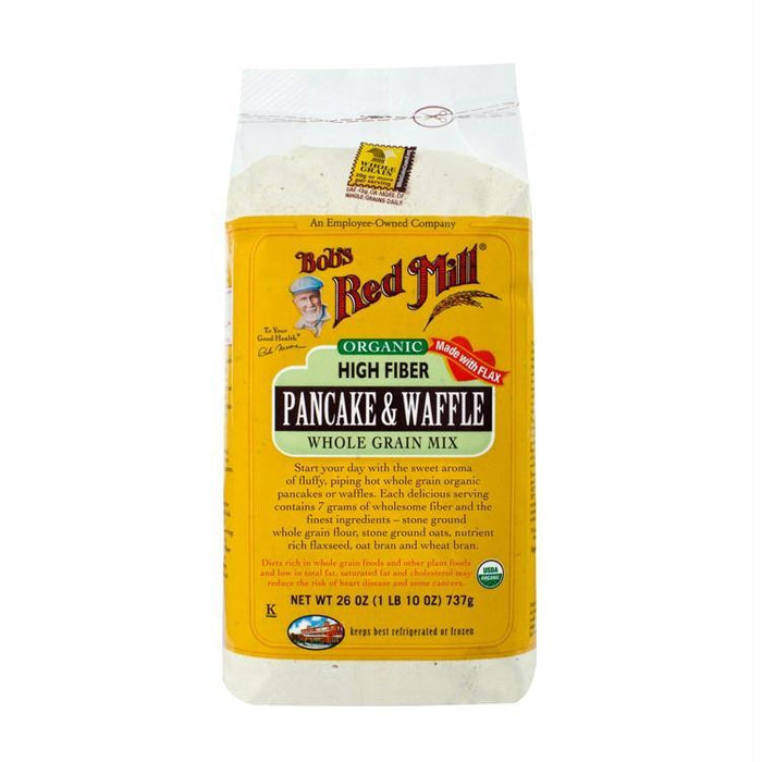 Bob's Red Mill: Organic High Fiber Pancake & Waffle Whole Grain Mix, 26 Oz