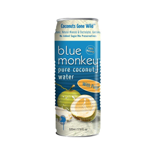 Blue Monkey: 100% Natural Pure Coconut Water With Pulp, 17.6 Oz