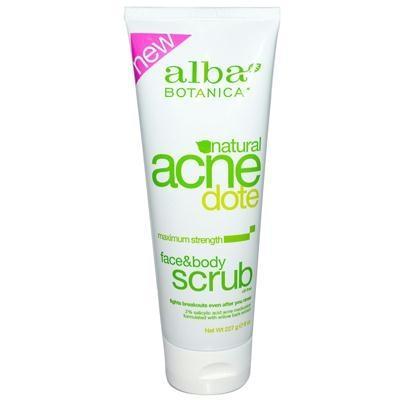 Alba Botanica: Natural Acne Dote Face & Body Scrub Oil-free, 8 Oz