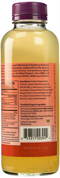 Kevita: Organic Mango Coconut Sparkling Probiotic Drink, 15.2 Oz