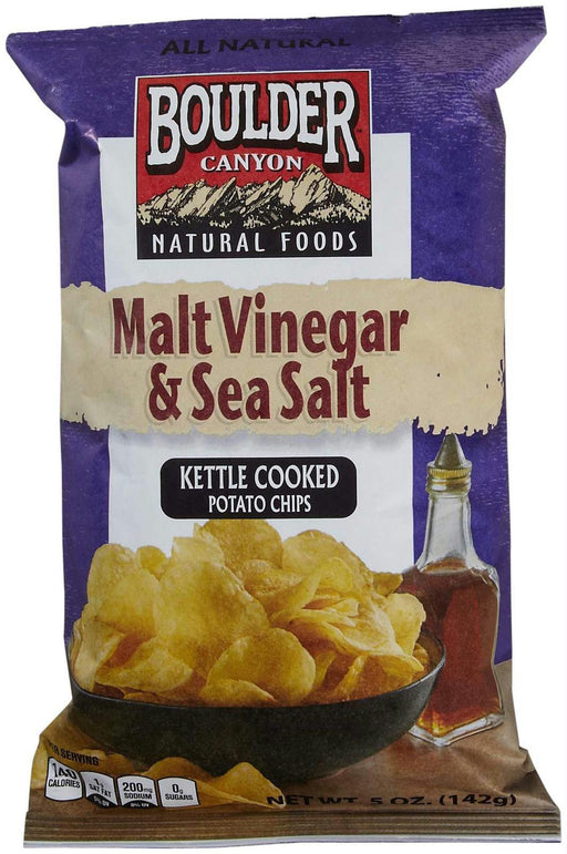 Boulder Canyon: Kettle Cooked Potato Chips Malt Vinegar And Sea Salt, 5 Oz