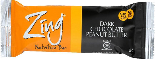 Zing Bars: Dark Chocolate Peanut Butter Nutrition Bar, 1.76 Oz