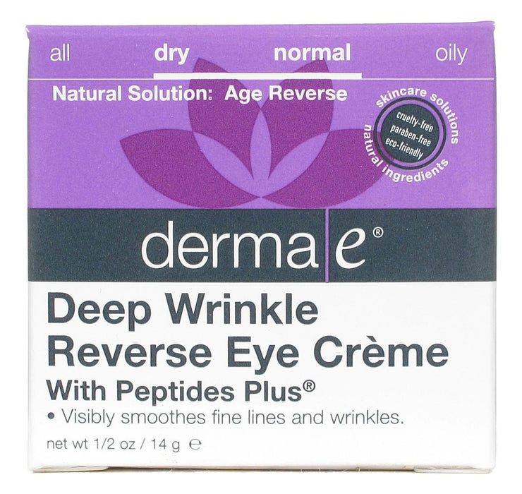 Derma E: Deep Wrinkle Reverse Eye Creme With Peptides Plus, 0.5 Oz