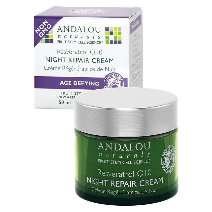 Andalou Naturals: Resveratrol Q10 Night Repair Cream Age-defying, 1.7 Oz