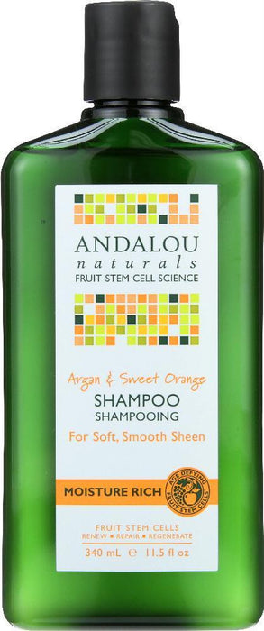 Andalou Naturals Moisture Rich Shampoo Argan And Sweet Orange, 11.5 Oz