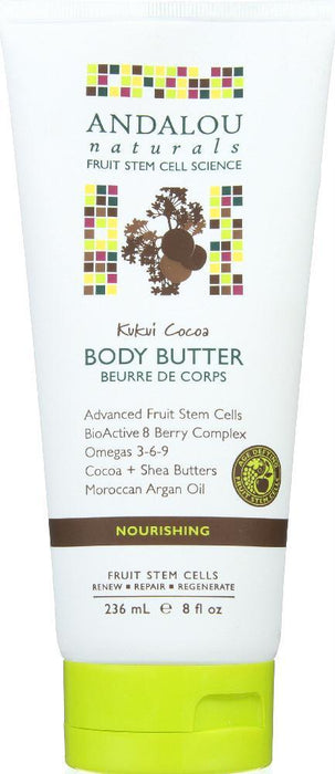 Andalou Naturals: Nourishing Body Butter Kukui Cocoa, 8 Oz