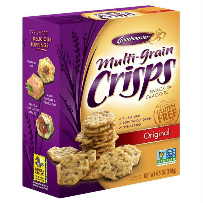 Crunchmaster: Multi-grain Crisps Snack Crackers Gluten Free Original, 4.5 Oz