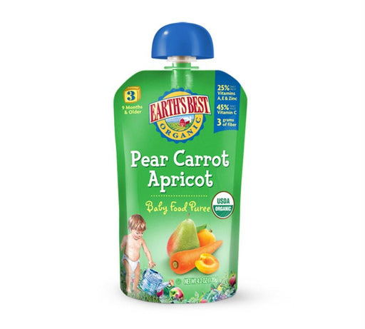 Earth's Best: Organic Baby Food Stage 3 Pear Carrot Apricot, 4.2 Oz