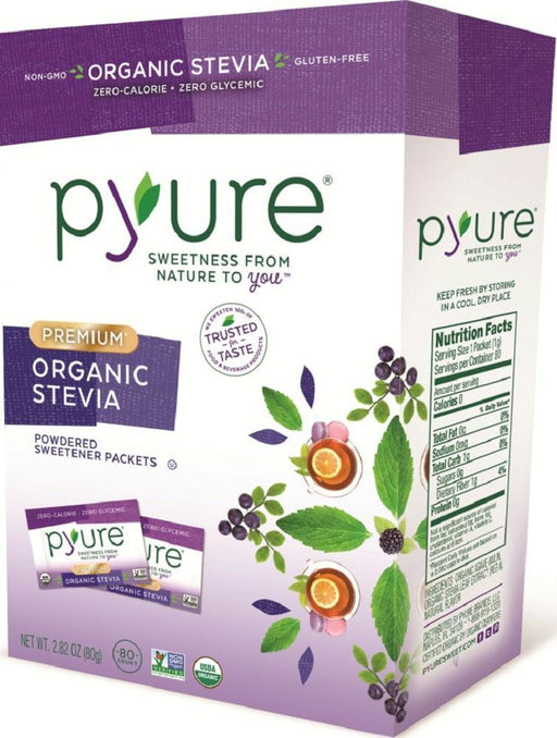 Pyure: Organic Stevia Sweetener 80 Individual Packets, 2.82 Oz