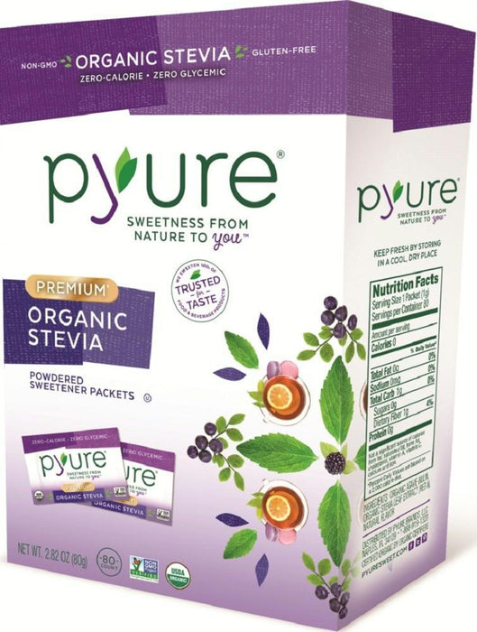 Pyure: Organic Stevia Sweetener 80 Individual Packets, 2.82 Oz