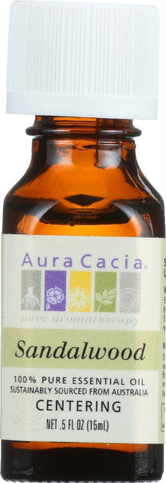 Aura Cacia: 100% Pure Essential Oil Sandalwood, 0.5 Oz