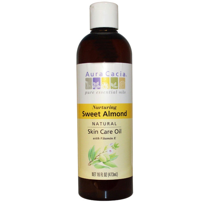 Aura Cacia: Natural Skin Care Oil With Vitamin E Nurturing Sweet Almond, 16 Oz