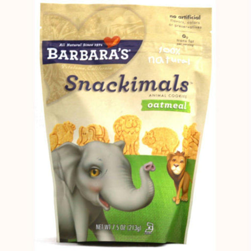 Barbaras Bakery: Snackimals Animal Oatmeal Cookies, Dairy Free, Cholesterol Free, Made With Organic Ingredients, 2 Oz