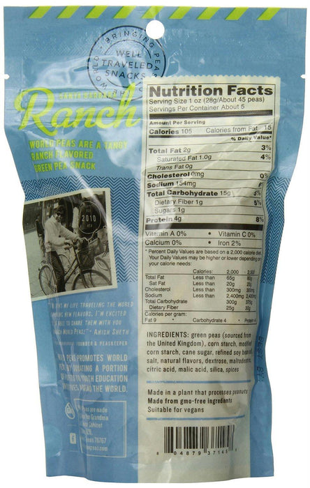 World Peas: Snacks Green Peas Santa Barbara Ranch, 5.3 Oz