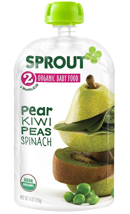 Sprout: Organic Baby Food Pear Kiwi Peas And Spinach Stage 2, 4 Oz