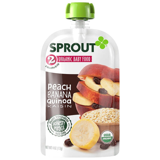 Sprout: Organic Baby Food Peach Banana Quinoa Raisin Stage 2, 4 Oz