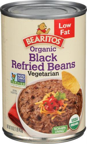 Little Bear: Bearitos Organic Refried Black Beans Vegetarian, 16 Oz