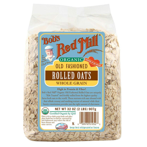 Bobs Red Mill: Organic Old Fashioned Rolled Oats Whole Grain, 32 Oz