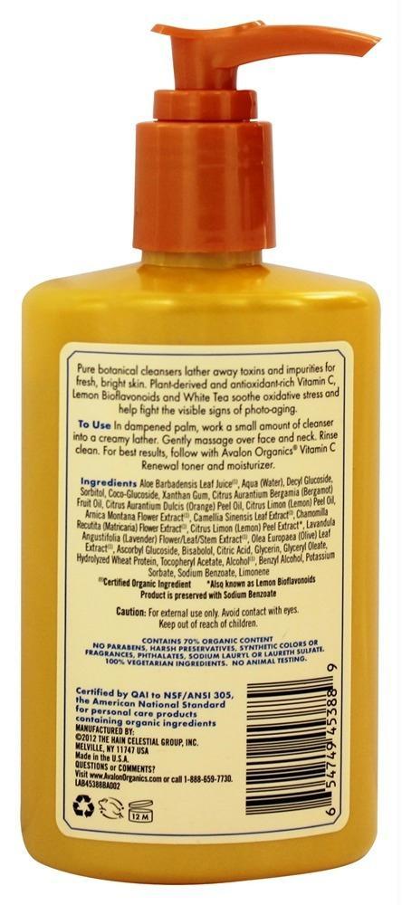 Avalon Organics: Intense Defense Vitamin C Renewal Refreshing Cleansing Gel, 8.5 Oz