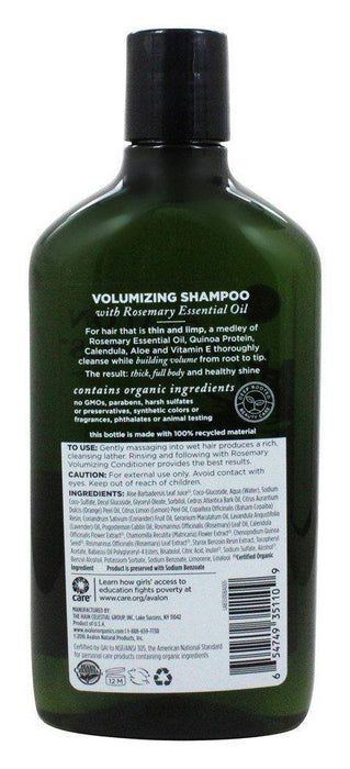 Avalon Organics: Shampoo Volumizing Rosemary, 11 Oz