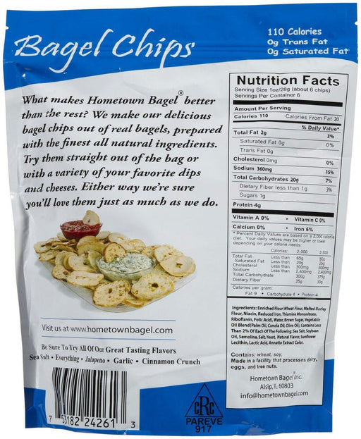 Hometown Bagel: Chicago Style Bagel Chips Sea Salt, 6 Oz