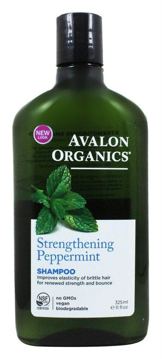 Avalon Organics: Shampoo Strengthening Peppermint, 11 Oz