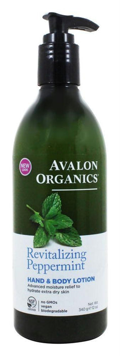 Avalon Organics: Hand & Body Lotion Peppermint, 12 Oz