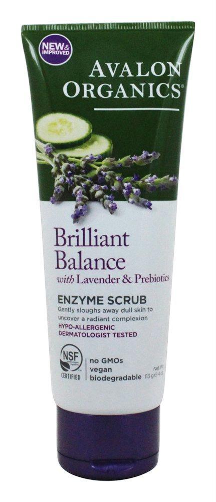 Avalon Organics: Brilliant Balance With Lavender & Prebiotics, Enzyme Scrub Unscented, 4 Oz