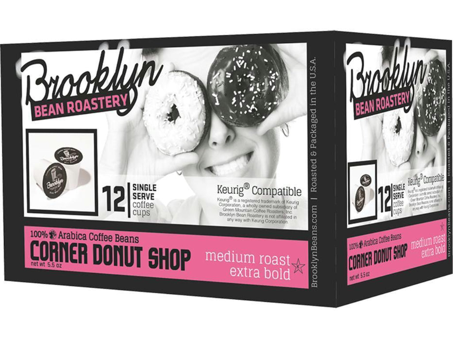 Brooklyn Bean Roastery: Corner Donut Shop Medium Roast Extra Bold Coffee, 12 Cups