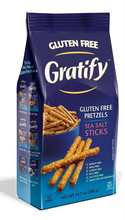 Gratify: Gluten Free Pretzels Sea Salt Sticks, 14.1 Oz