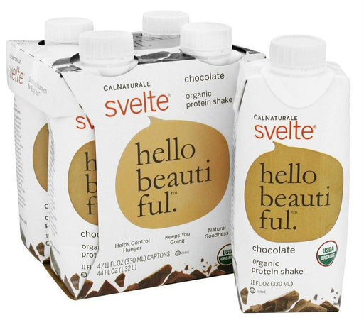 Calnaturale: Svelte Organic Protein Shake Chocolate Pack Of 4 (11 Oz Each), 44 Oz