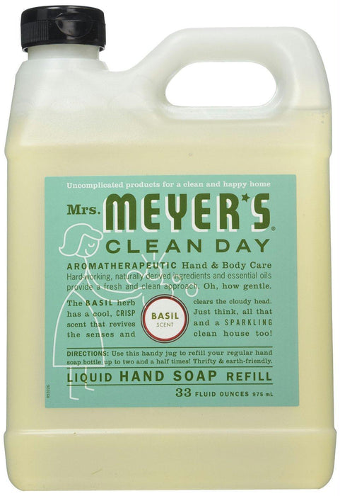 Mrs. Meyer's Clean Day: Liquid Hand Soap Refill Basil Scent, 33 Oz